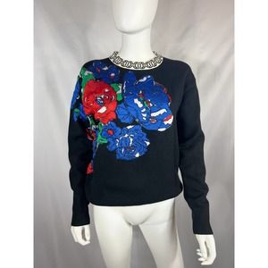 Tory Burch Oversized Floral Sweater